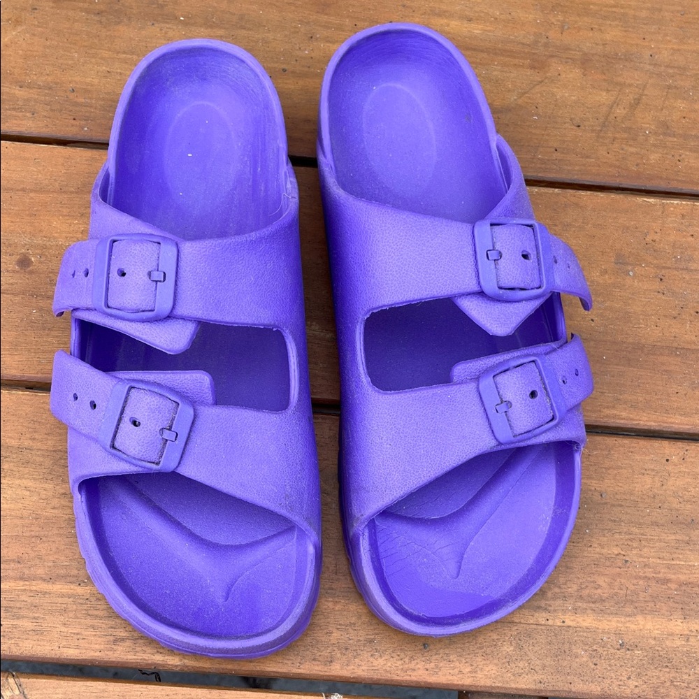 waterproof Purple double-strap Sandals
